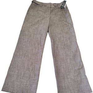 Apt.9 Women Dress Pants Brown Size 10 Average Maxwell Fit Herringbone Wide Legs